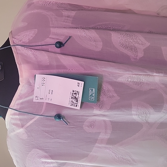 H&M Dress Women's XS Cream Cover-Up Maxi V-Neck Ruffled Accents Asymmetrical - Picture 8 of 8